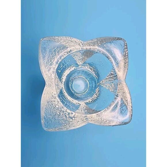 Vintage Glass Candle Holders Flower Design 3" Set of 2 Floral Home Decor Retro - Picture 7 of 7